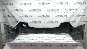 Lincoln MKZ 17-20 rear bumper, bare upper part, for 4 parking sensors, white, painted, dented, broken fasteners, scratches