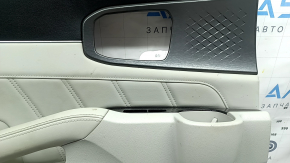 Door trim, rear left, Kia Sorento 21-26 HEV, PHEV, black with gray, under the curtain, armrest and center insert, gray leather with white stitching, graphite molding, Bose, dry-cleanable
