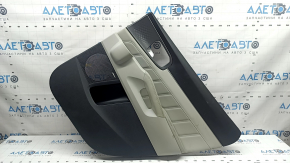 Door trim panel rear right Kia Sorento 21-26 HEV, PHEV black with gray, under the curtain, armrest and center insert, gray leather with white stitching, graphite molding, Bose, dry-cleanable
