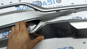 Kia Sorento 21-24 HEV, PHEV silver rear bumper lower lip trim, broken, cracked, missing fragments, broken fasteners