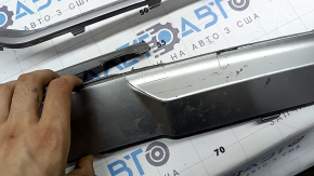 Kia Sorento 21-24 HEV, PHEV silver rear bumper lower lip trim, broken, cracked, missing fragments, broken fasteners