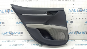 Door trim card rear left Toyota Camry v70 18-24 dark gray with gray insert plastic, armrest rubber