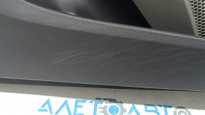 Door trim panel front left Toyota Camry v70 18-23 dark gray with gray insert plastic, armrest rubber, worn