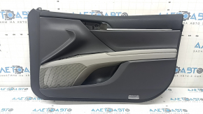 Door trim card front right Toyota Camry v70 18-24 dark gray with gray insert plastic, armrest rubber