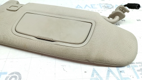 Right visor for Lincoln MKZ 17-20, beige, without hook, illuminated, cleanable