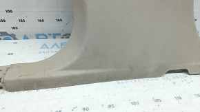 Lower left center pillar trim for Lincoln MKZ 17-20, beige, plastic has turned white, worn, needs cleaning