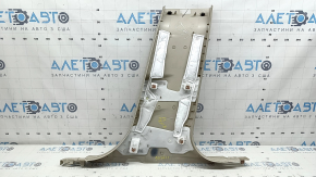 Lower left center pillar trim for Lincoln MKZ 17-20, beige, plastic has turned white, worn, needs cleaning