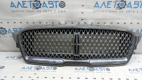 Radiator grille Lincoln MKZ 17-20 chrome, with emblem, chips