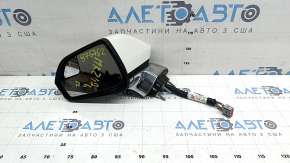 Lincoln MKZ 17-20 11-pin left side mirror, turn signal, heated, projection, chrome, white with chrome, worn