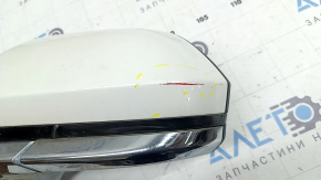 Lincoln MKZ 17-20 11-pin left side mirror, turn signal, heated, projection, chrome, white with chrome, worn