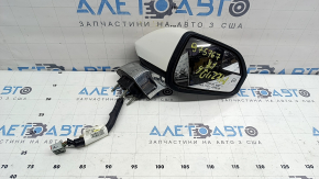 Right side mirror assembly for Lincoln MKZ 17-20, 11 pins, turn signal, heated, projection, chrome, white with chrome