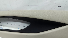 Left side center console trim for Lincoln MKZ 17-20, beige leather, brown insert, dry-cleanable, tear