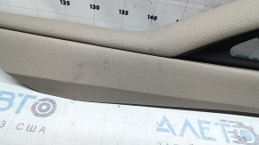 Left side center console trim for Lincoln MKZ 17-20, beige leather, brown insert, dry-cleanable, tear