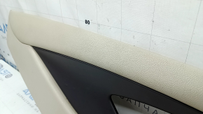 Lincoln MKZ 17-20 right side center console trim, beige leather, brown insert, dry cleanable, dents, broken mount