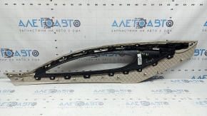 Lincoln MKZ 17-20 right side center console trim, beige leather, brown insert, dry cleanable, dents, broken mount