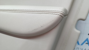 Lincoln MKZ 17-20 front right door panel, beige, with beige leather insert, beige leather armrest, gray molding, brown upper part, with handle, worn, dry-cleanable