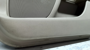 Lincoln MKZ 17-20 front right door panel, beige, with beige leather insert, beige leather armrest, gray molding, brown upper part, with handle, worn, dry-cleanable