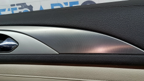 Lincoln MKZ 17-20 front right door panel, beige, with beige leather insert, beige leather armrest, gray molding, brown upper part, with handle, worn, dry-cleanable