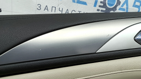 Lincoln MKZ 17-20 rear left door panel, beige, with beige leather insert, beige leather armrest, gray molding, brown upper part, with handle, tear, dry-cleanable