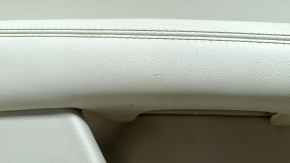 Lincoln MKZ 17-20 rear left door panel, beige, with beige leather insert, beige leather armrest, gray molding, brown upper part, with handle, tear, dry-cleanable