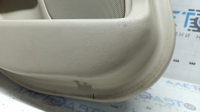 Lincoln MKZ 17-20 rear left door panel, beige, with beige leather insert, beige leather armrest, gray molding, brown upper part, with handle, tear, dry-cleanable