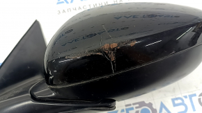 Left side mirror assembly for Honda Accord 23-3, 3-pin, gloss black, broken housing