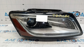 Audi Q5 8R 13-17 xenon front right headlight, water damage, broken guide and mount