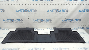 Set of Kia Sorento 21-26 black fabric floor mats, needs cleaning, driver's side mat is worn