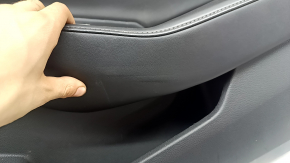 Black front right door panel for a 2020 Honda Accord, black leather armrest, black leather insert, scratches, dents