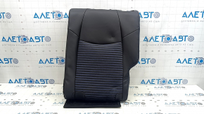 Rear row backrest trim left Toyota Rav4 19-25 combined leather + fabric black, XSE, Hybrid, blue stitching