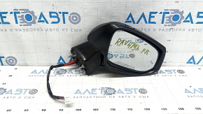 Right side mirror assembly for Toyota Rav4 19-21, 8 pins, gloss black, turn signal, heated, BSM