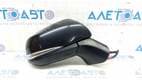 Right side mirror assembly for Toyota Rav4 19-21, 8 pins, gloss black, turn signal, heated, BSM