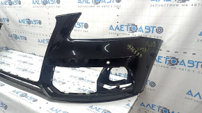 Bare front bumper for Audi Q5 8R 13-17 rest, black, for parking sensors, cracked, after repair, broken mount