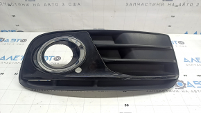 Right lower grille of the front bumper for Audi Q5 8R 13-17, matte + glossy chrome, under fog lights, type 2, chips