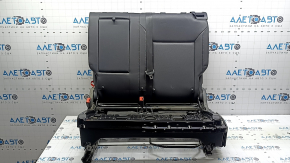 Rear seat backrest, 2nd row, left, VW Atlas 18-19, black leather, with frame, belt and armrest, broken handle