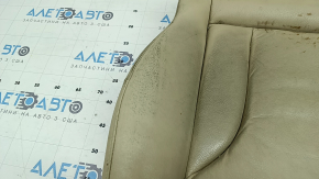 Driver's seat cushion upholstery for Audi Q5 8R 13-17, beige leather, heated, worn, needs dry cleaning, creases in the leather