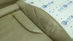 Driver's seat cushion upholstery for Audi Q5 8R 13-17, beige leather, heated, worn, needs dry cleaning, creases in the leather