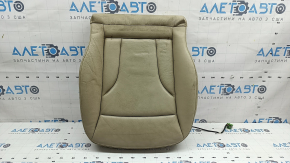 Audi Q5 8R 13-17 passenger seat cushion upholstery, beige leather, heated, worn, needs dry cleaning, creases in the leather
