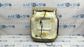 Audi Q5 8R 13-17 passenger seat cushion upholstery, beige leather, heated, worn, needs dry cleaning, creases in the leather