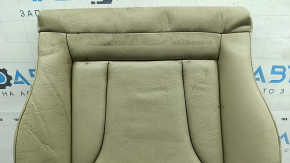 Audi Q5 8R 13-17 passenger seat cushion upholstery, beige leather, heated, worn, needs dry cleaning, creases in the leather