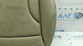 Audi Q5 8R 13-17 passenger seat cushion upholstery, beige leather, heated, worn, needs dry cleaning, creases in the leather