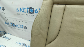 Audi Q5 8R 13-17 passenger seat cushion upholstery, beige leather, heated, worn, needs dry cleaning, creases in the leather