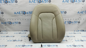 Audi Q5 8R 13-17 passenger seat back upholstery, beige leather, heated, dry-cleanable