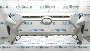 Front bumper, bare, Toyota Rav4 19-25, without parking sensors, Japan built, white, with protective film, scratches, cracks in the fasteners