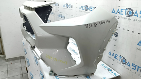 Front bumper, bare, Toyota Rav4 19-25, without parking sensors, Japan built, white, with protective film, scratches, cracks in the fasteners