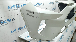 Front bumper, bare, Toyota Rav4 19-25, without parking sensors, Japan built, white, with protective film, scratches, cracks in the fasteners