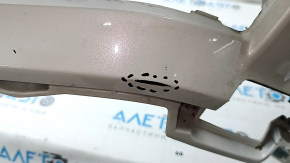 Front bumper, bare, Toyota Rav4 19-25, without parking sensors, Japan built, white, with protective film, scratches, cracks in the fasteners