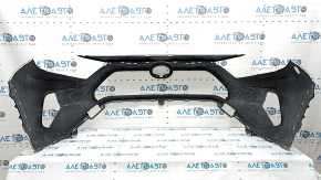 Front bumper, bare, Toyota Rav4 19-25, without parking sensors, Japan built, white, with protective film, scratches, cracks in the fasteners