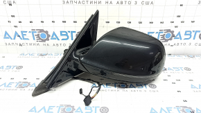 Left side mirror assembly for Audi Q5 8R 09-17, 15+2 pins, BSM, auto-dimming, auto-folding, turn signal, heated, backlit, black, scratches