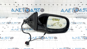 Right side mirror assembly for Audi Q5 8R 09-17, 15+2 pins, BSM, auto-folding, auto-dimming, turn signal, heated, backlit, black